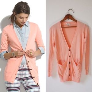 Madewell Peach Cardigan Sweater